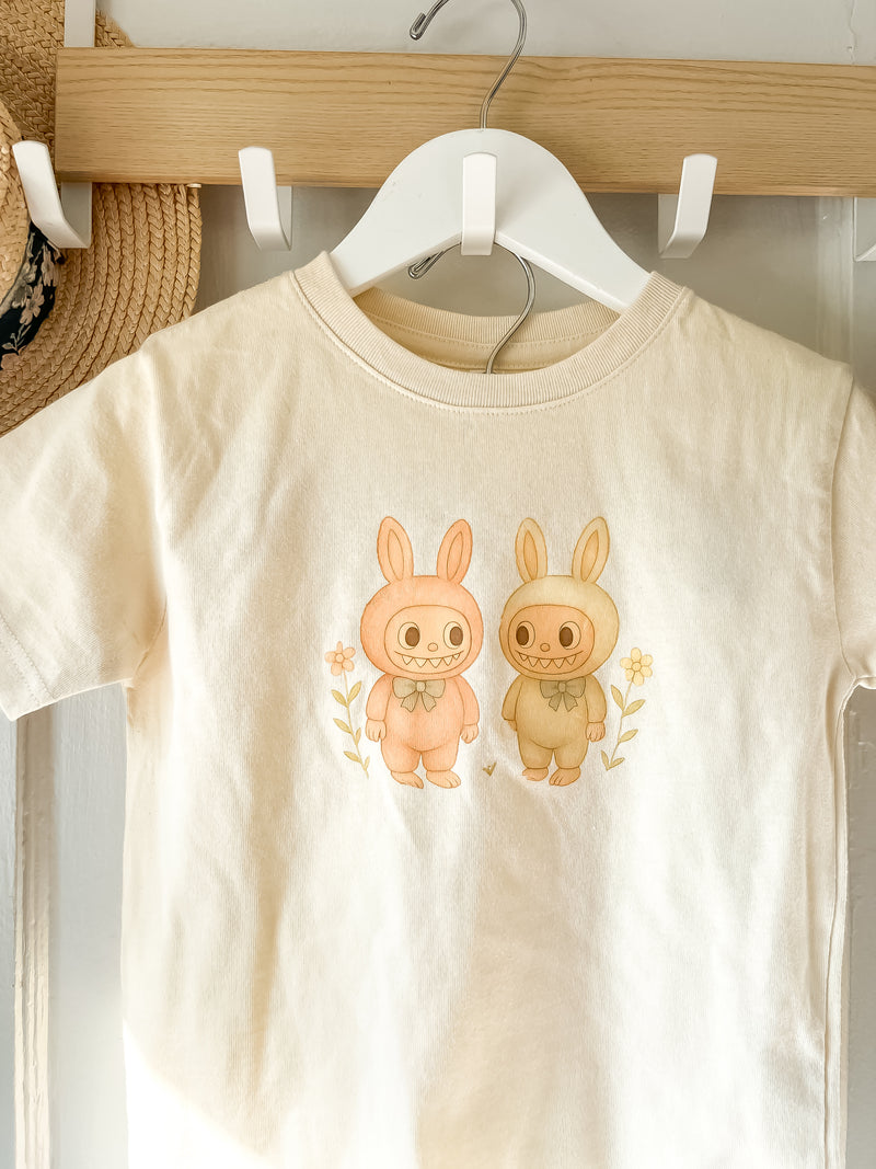 Le Petit Elle Organic Natural Tee - Labubu Pair
