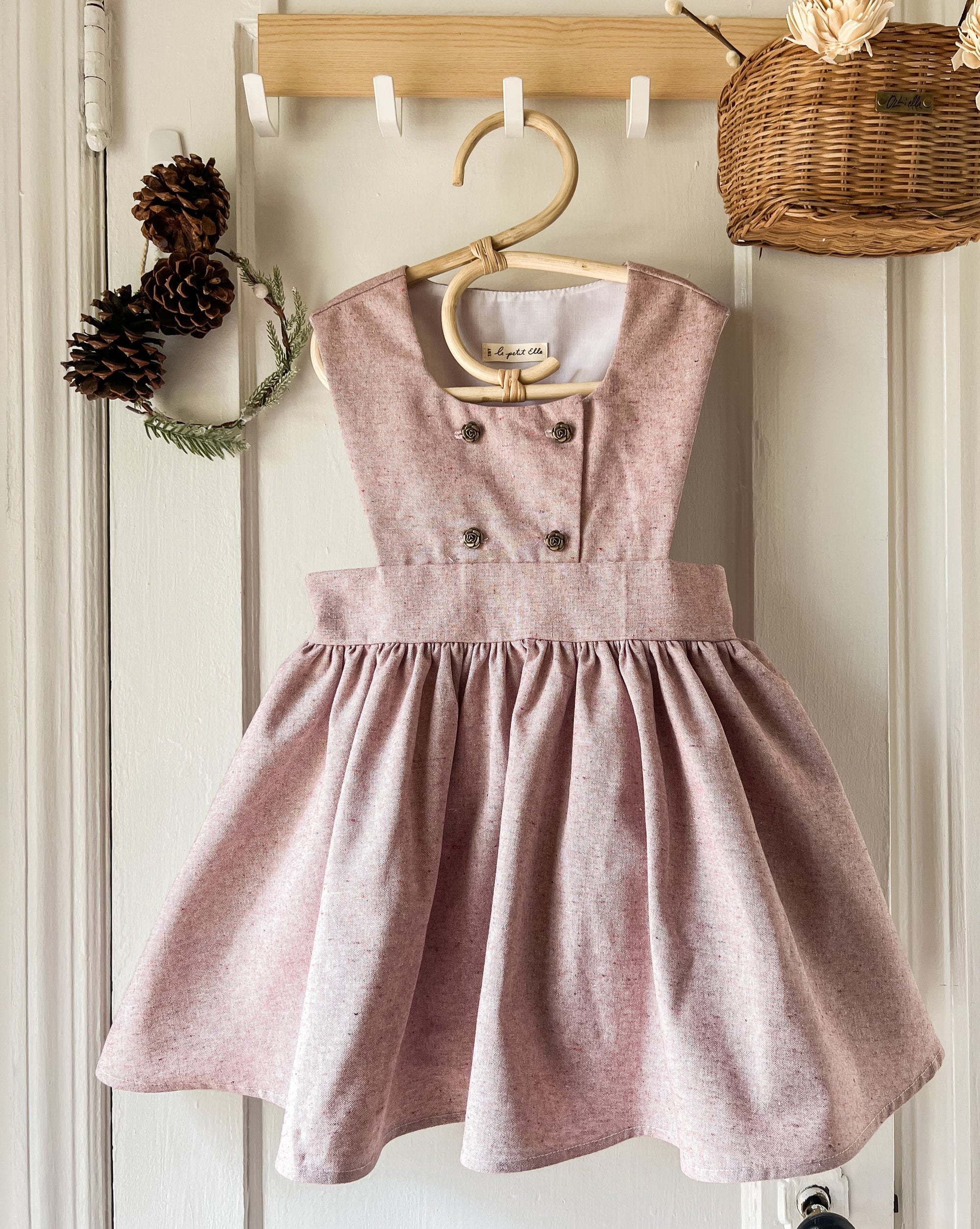 Le Petit Elle Amelia Pinafore - Rose Confetti