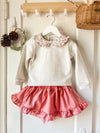 Le Petit Elle Charlie Skort | Rose Corduroy W/ Light Pink Knit Bloomers