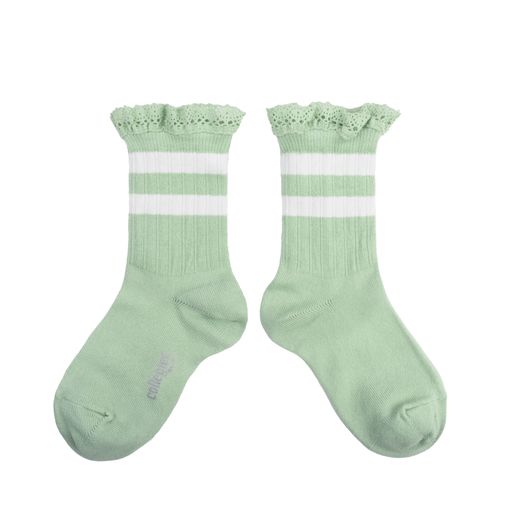 Collegien Nicole Varsity Lace Trim Socks  / Verveine *preorder*