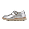 Young Soles Rosie T-Bar Leather Shoes - Silver