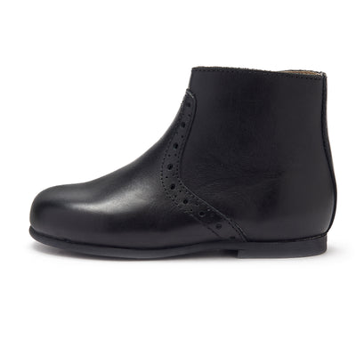 Young Soles Roxy Pixie Leather Boots - Black/Hunter Green