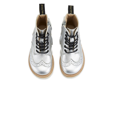 Young Soles Sidney Vegan Leather Silver Boots