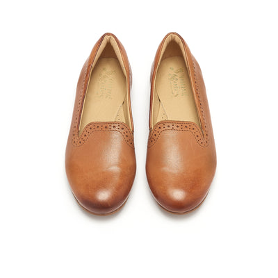 Young Soles Sindy Tan Leather Slipper Shoes