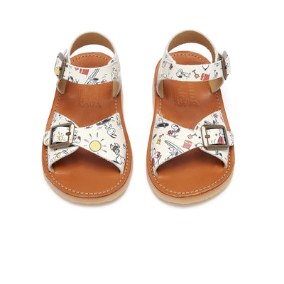 Young Soles Sonny Snoopy Sandals - Vanilla