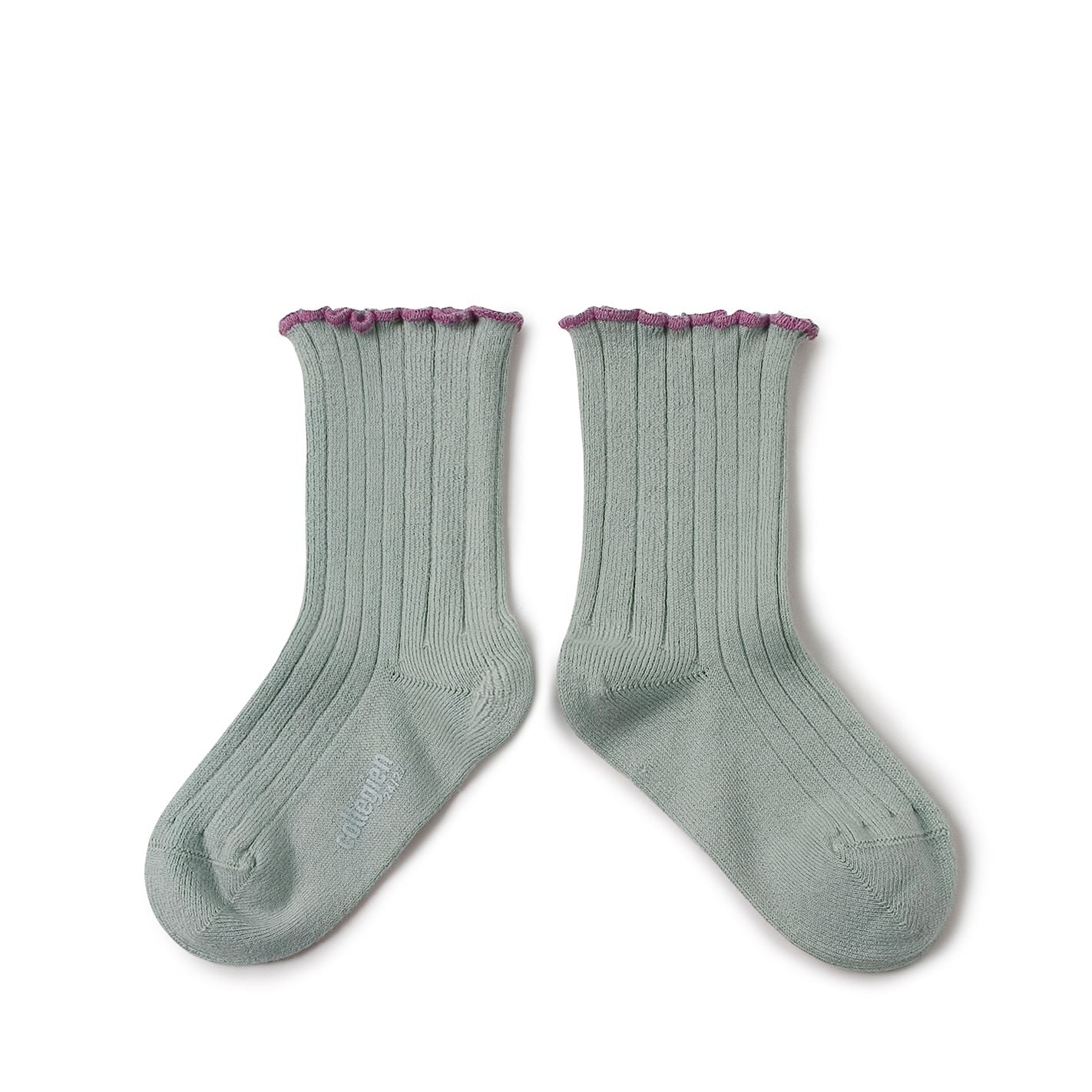 Collegien Delphine Lettuce Trim Ribbed Socks - Marine *preorder*