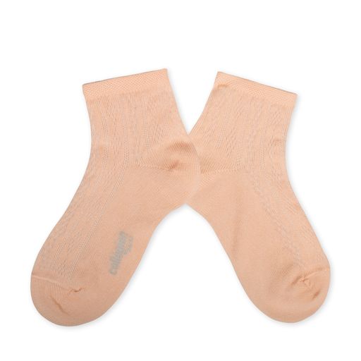 Collegien Antoinette Pointelle Cotton Ankle Socks / Sorbet *preorder*