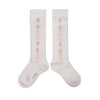 Collegien Dalia Jacquard Flower Knee High Socks - Blanc Neige