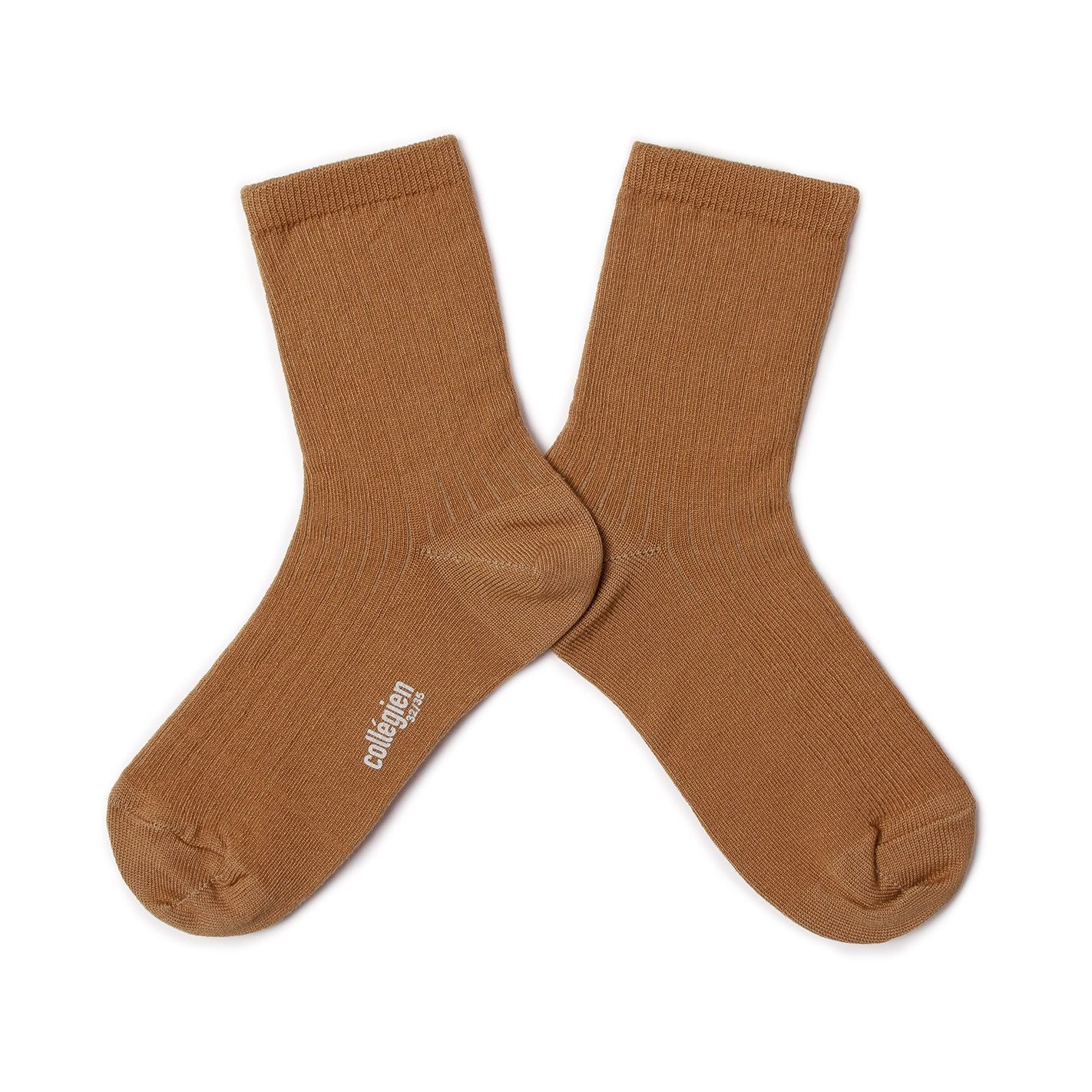 Collegien Paul Lightweight Ribbed Socks - Caramel *preorder*