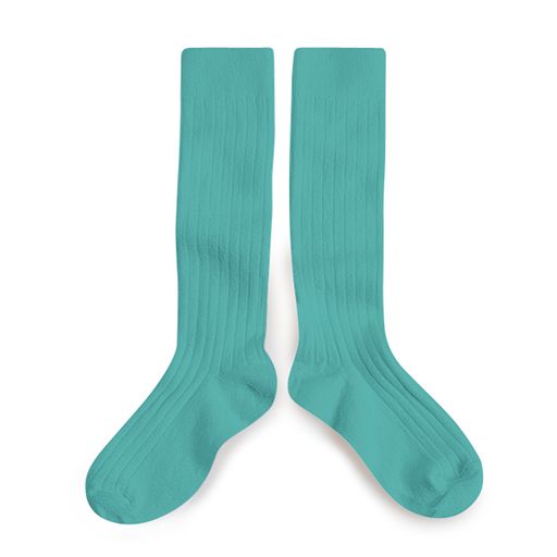 Collegien Ribbed Knee High Socks / Lagon *preorder*