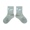 Collegien Camelia Jacquard Flower Ankle Socks - Aigue Marine