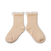 Collegien Margaux Ribbed Tulle Trim Ankle Socks / Sorbet *preorder*