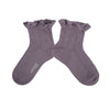 Collegien Annette lightweight Pointelle Socks w/ Lace Frill / Glycine *preorder*