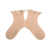 Collegien Annette lightweight Pointelle Socks w/ Lace Frill /Sorbet *preorder*