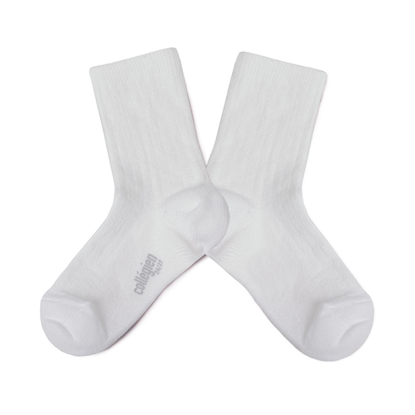 Collegien Paul Lightweight Ribbed Socks - Blanc Neige *preorder*