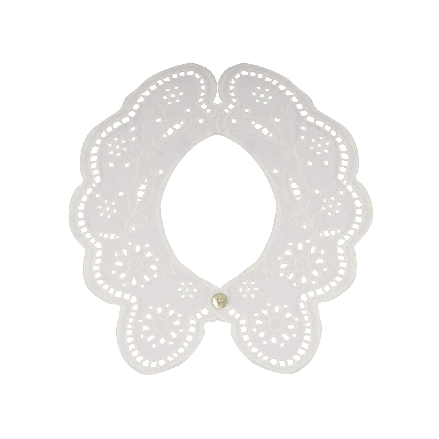 Collegien Claudine Broderie Anglaise Collar  - Blanc Neige *Preorder*
