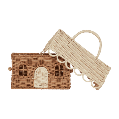 Olli Ella Rattan Gingerbread Casa Clutch