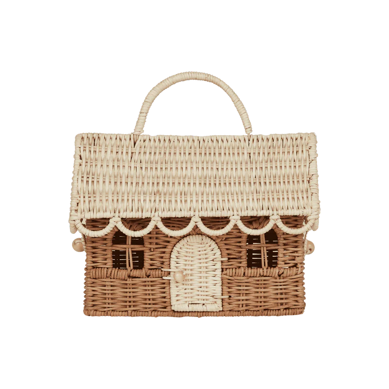 Olli Ella Rattan Gingerbread Casa Clutch