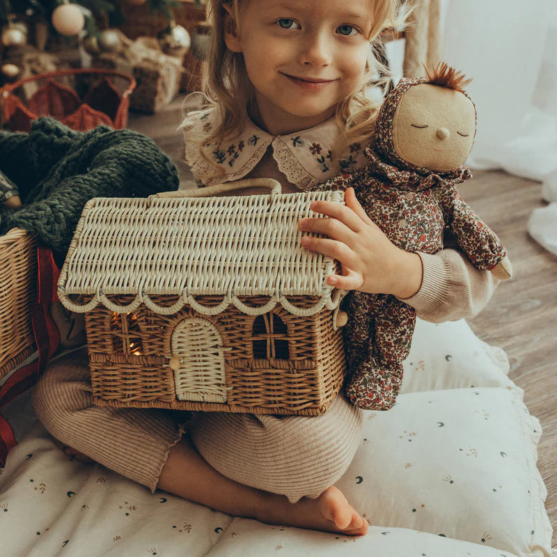 Olli Ella Rattan Gingerbread Casa Clutch