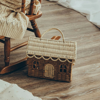 Olli Ella Rattan Gingerbread Casa Clutch
