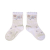 Collegien Camelia Jacquard Flower Ankle Socks - Blanc Neige *Preorder*