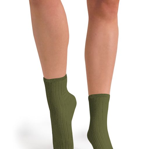 Collegien  Ribbed Ankle Socks - Olive *preorder*
