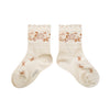 Collegien Camelia Jacquard Flower Ankle Socks - Doux Agneaux *Preorder*