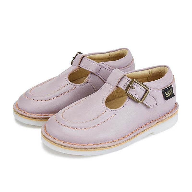 Young Soles Parker T-Bar Lilac Leather Shoes