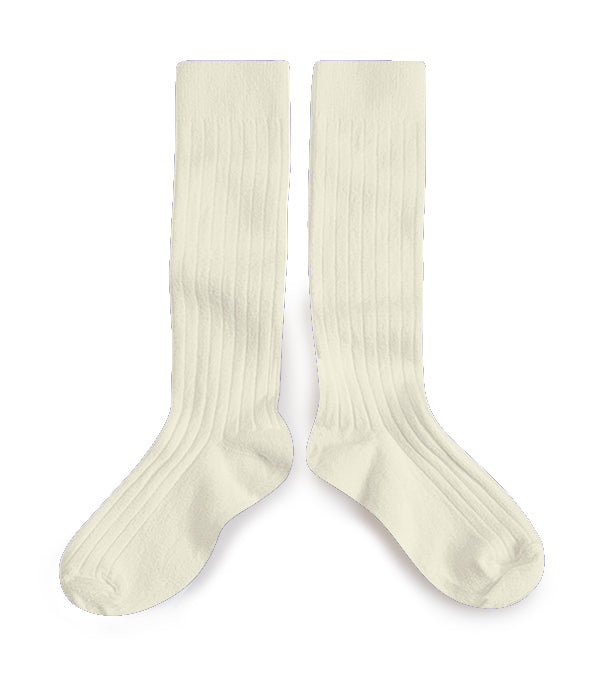 Collegien Ribbed Knee High Socks / Doux Agneaux *preorder*