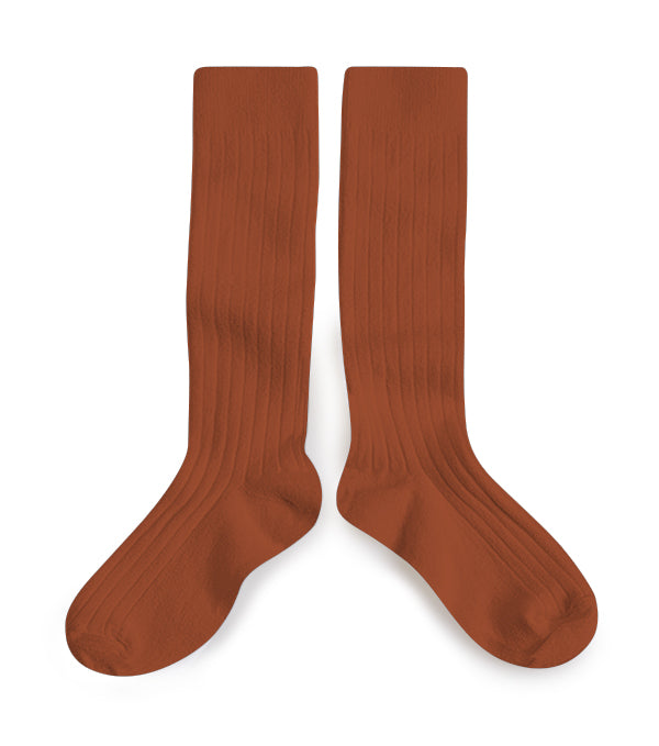Collegien Ribbed Knee High Socks / Bordeaux Grand Cru *preorder*