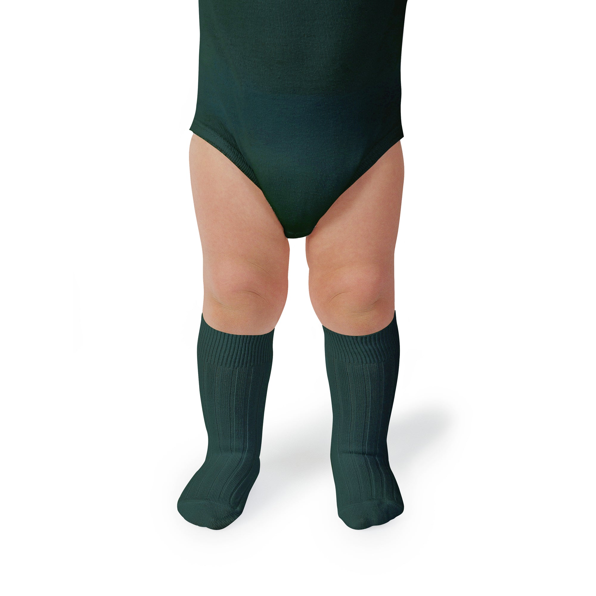 Collegien Ribbed Knee High Socks / Vert Foret *preorder*