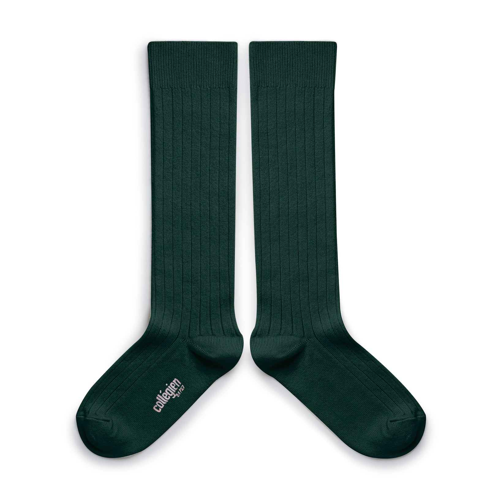 Collegien Ribbed Knee High Socks / Vert Foret *preorder*