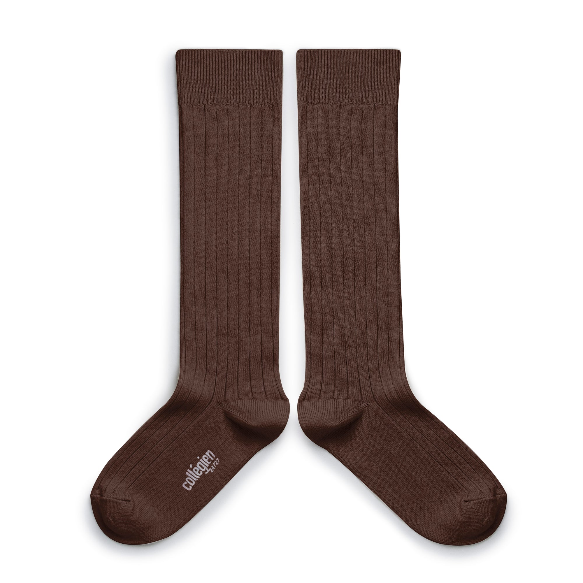 Collegien Ribbed Knee High Socks / Chocolat Au Lait *preorder*