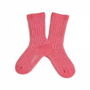 Collegien Glitter Ankle Socks / Corail