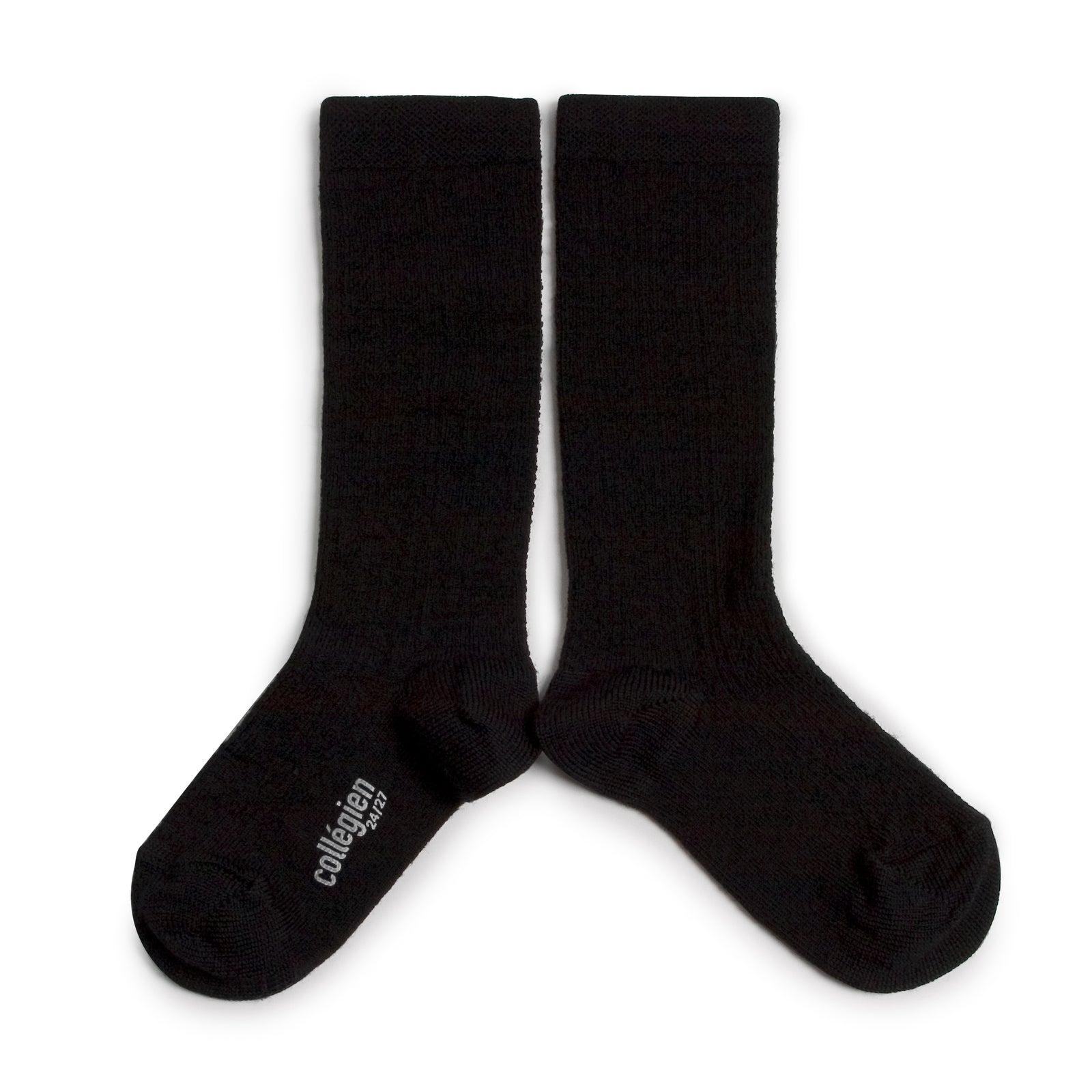 Collegien Pointelle Merino Wool Knee High Socks / Carbon *preorder*