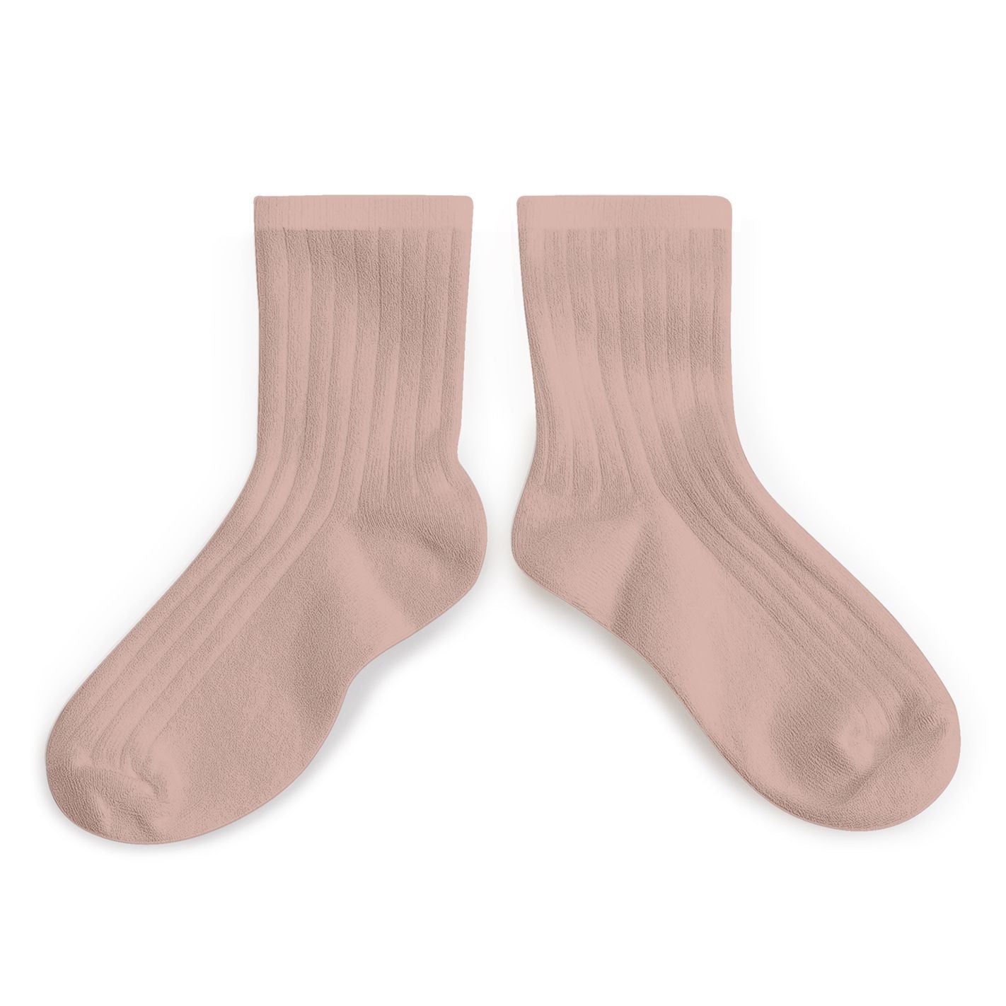Collegien  Ribbed Ankle Socks - Vieux Rose *preorder*