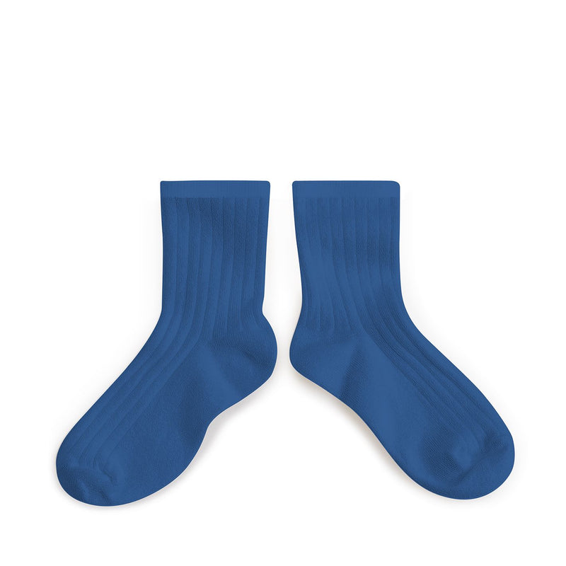 Collegien  Ribbed Ankle Socks - Bleu Saphir *preorder*