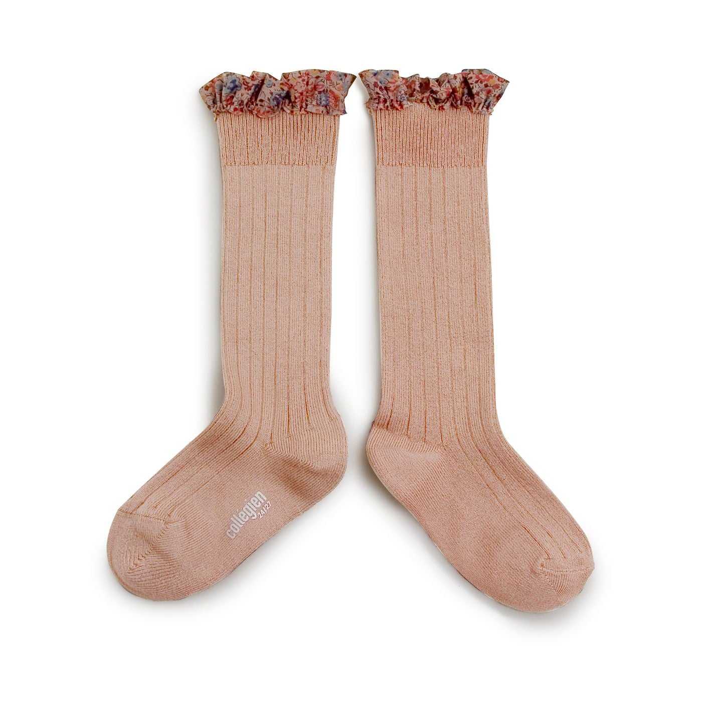 Collegien Elisabeth Liberty Ruffle Knee High Socks/ Vieux Rose *preorder*