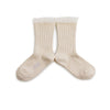 Collegien Alizee Ribbed Tulle Trim Glitter Ankle Socks / Doux Agneaux *preorder*