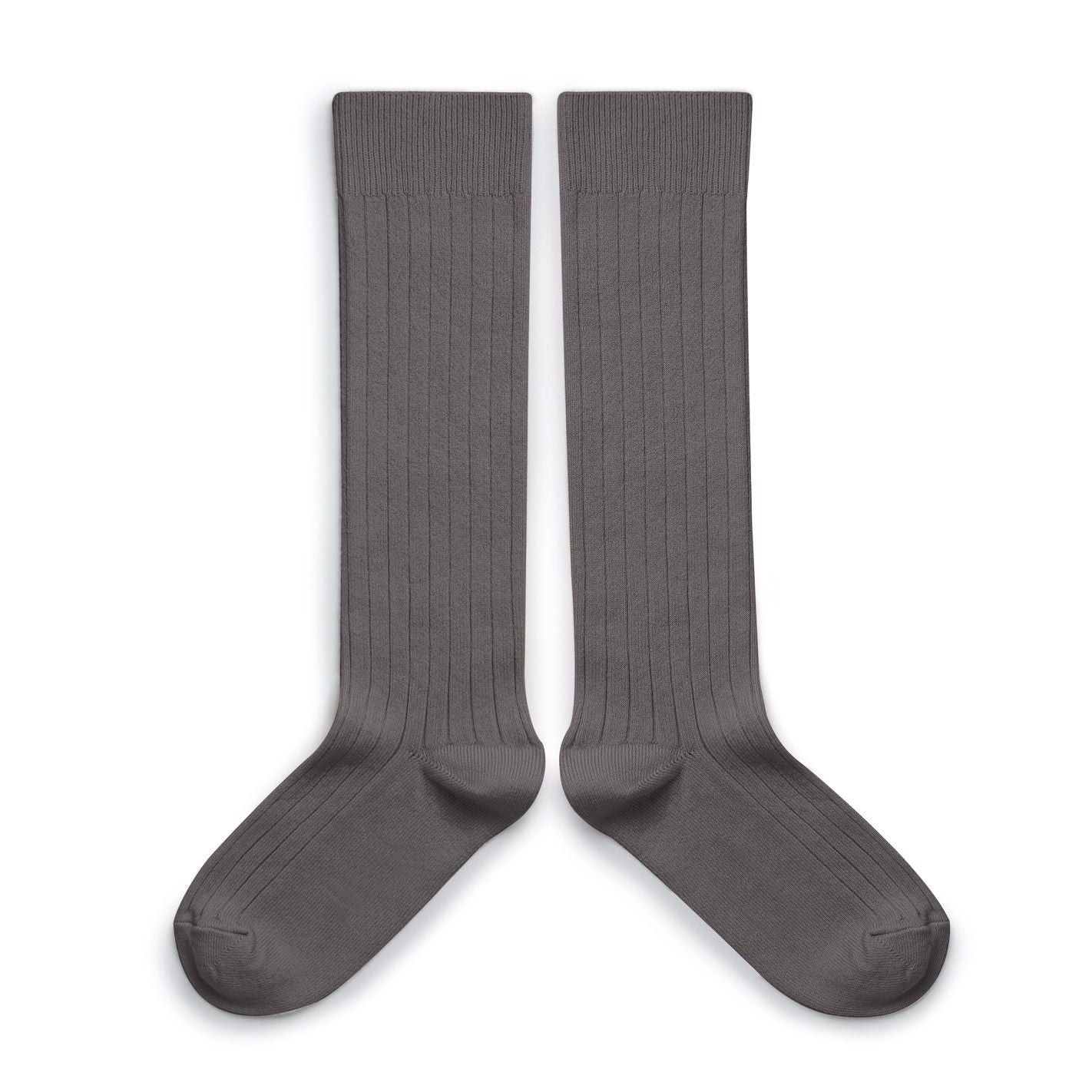 Collegien Ribbed Knee High Socks / Gris Galet *preorder*
