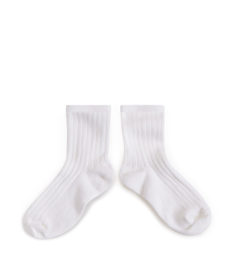 Collegien  Ribbed Ankle Socks - Blanc Neige *preorder*