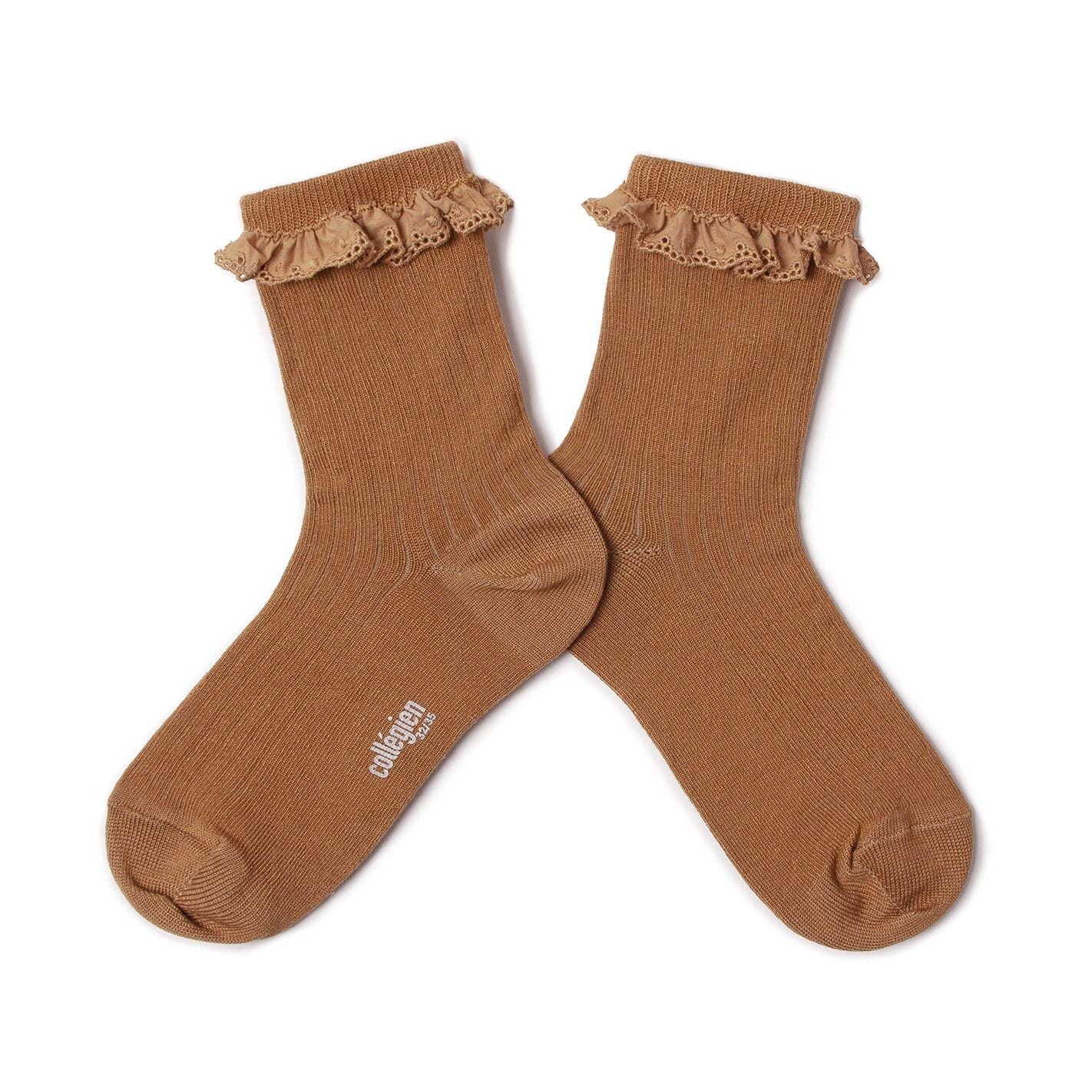 Collegien Lightweight Ribbed Socks Pauline - Caramel *preorder*