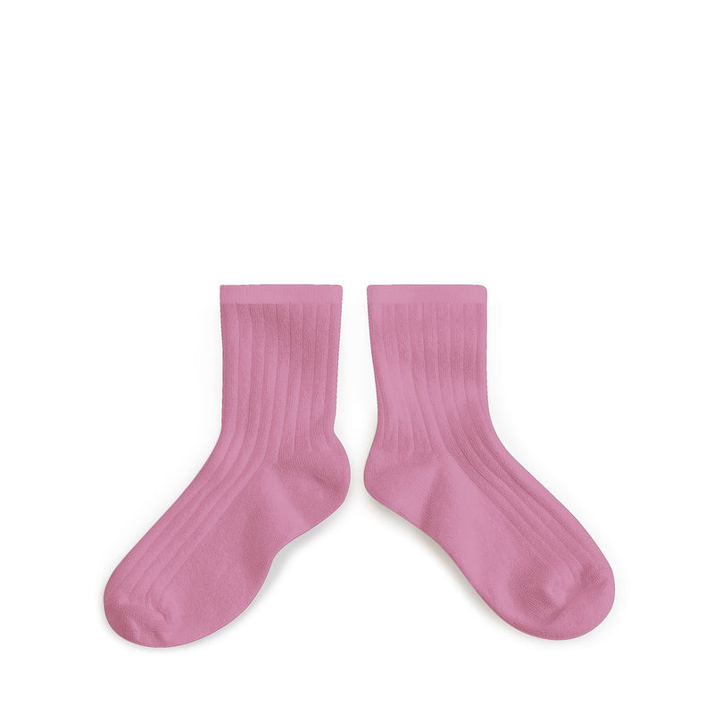 Collegien  Ribbed Ankle Socks - Rose Bonbon *preorder*