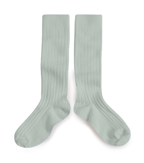 Collegien Ribbed Knee High Socks / Aigue Marine *preorder*