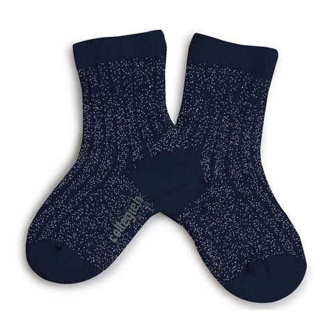Collegien Ribbed Glitter Ankle Socks / Nuit Etoilée *preorder*