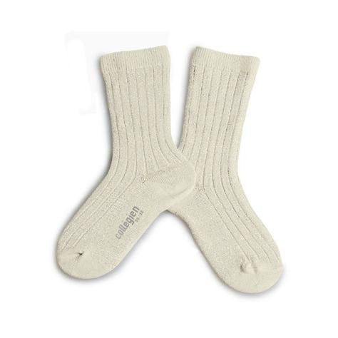Collegien Ribbed Glitter Ankle Socks / Doux Agneaux *preorder*