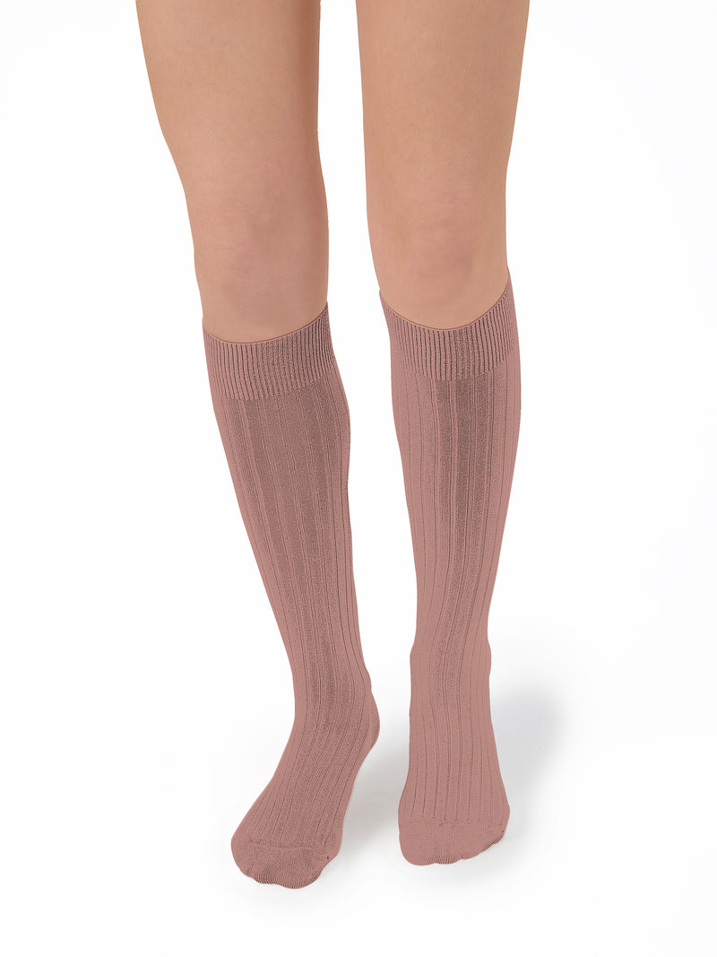 Collegien Ribbed Knee High Socks / Bois De Rose *preorder*