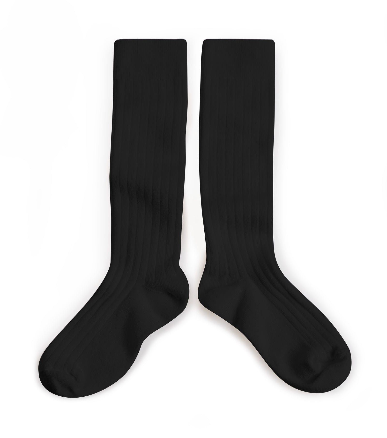 Collegien Ribbed Knee High Socks / Noir De Charbon *preorder*