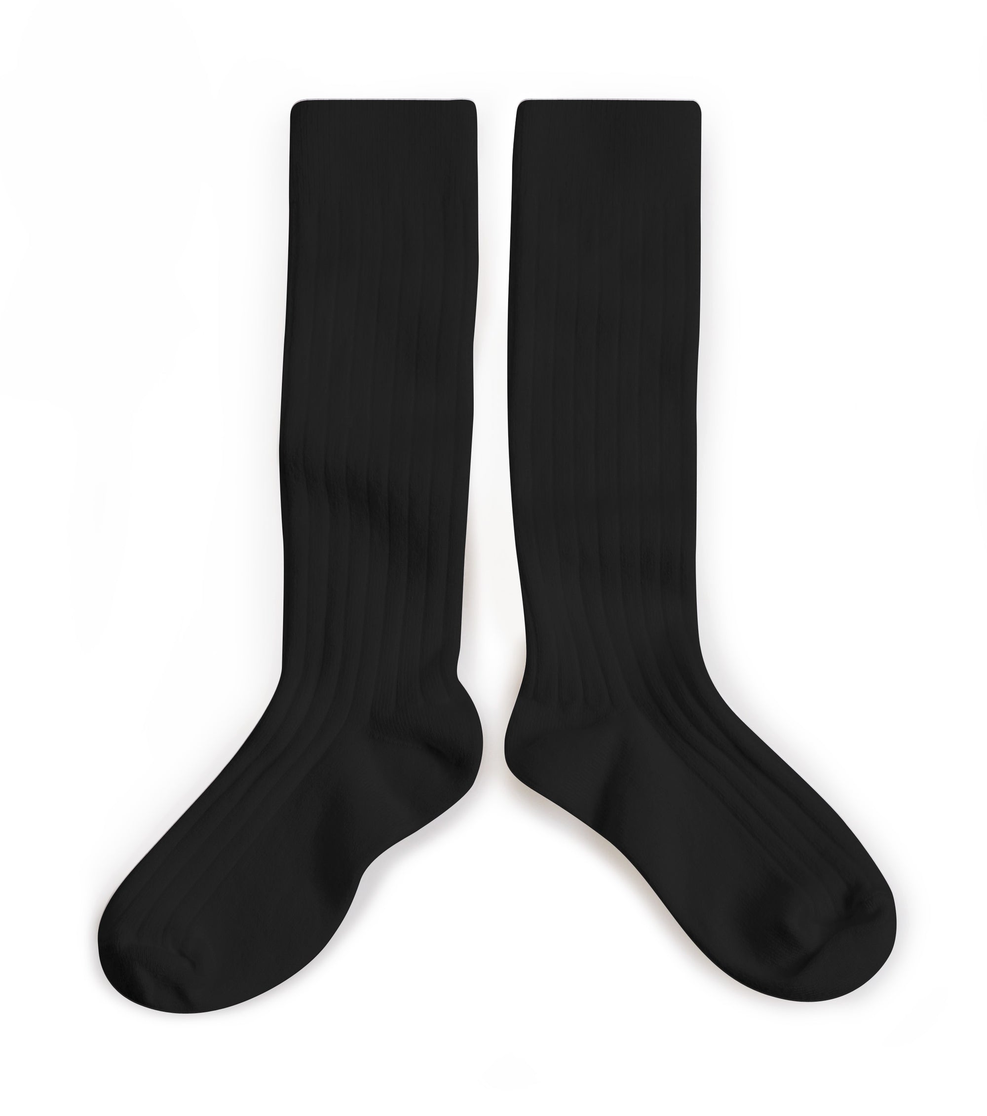 Collegien Ribbed Knee High Socks / Noir De Charbon *preorder*