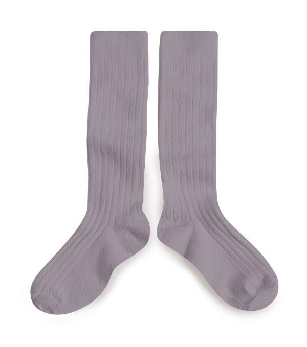 Collegien Ribbed Knee High Socks / Glycine Du Japon *preorder*